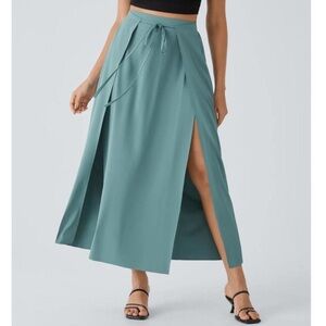 Halara Breezeful Tie Front Flowy Maxi Skirt With Shorts Quick Dry Beach XL NWT